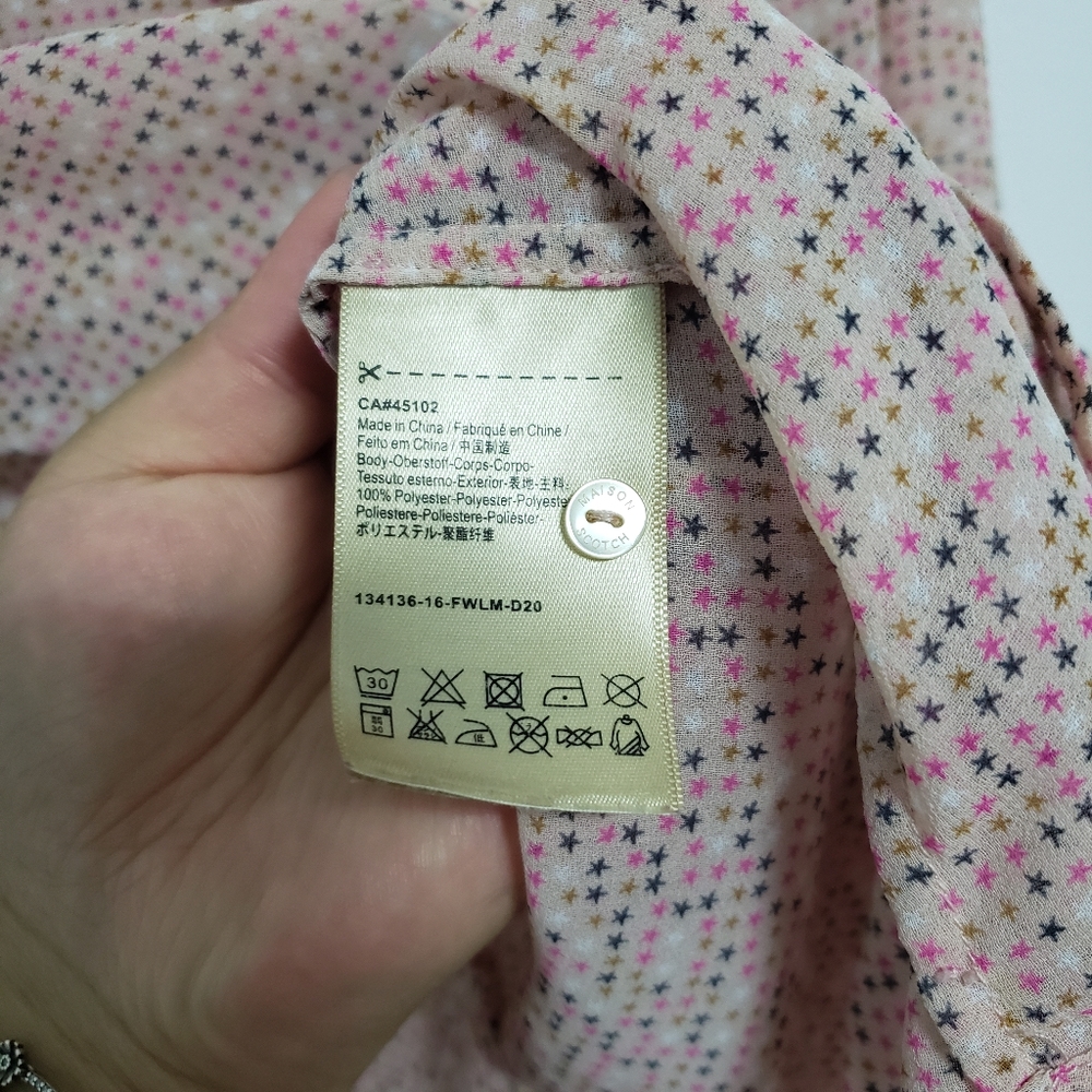 SCOTCH & SODA Pink Stars Tie Bow Blouse - Picture 7 of 10